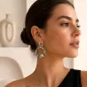 Boucles d’oreilles argentées en acier – Style martelé moderne
