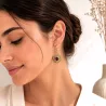 Boucles d’oreilles rondes dorées en acier inoxydable