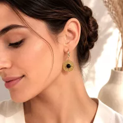 Boucles d’oreilles rondes dorées en acier inoxydable