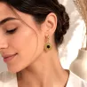 Boucles d’oreilles rondes dorées en acier inoxydable