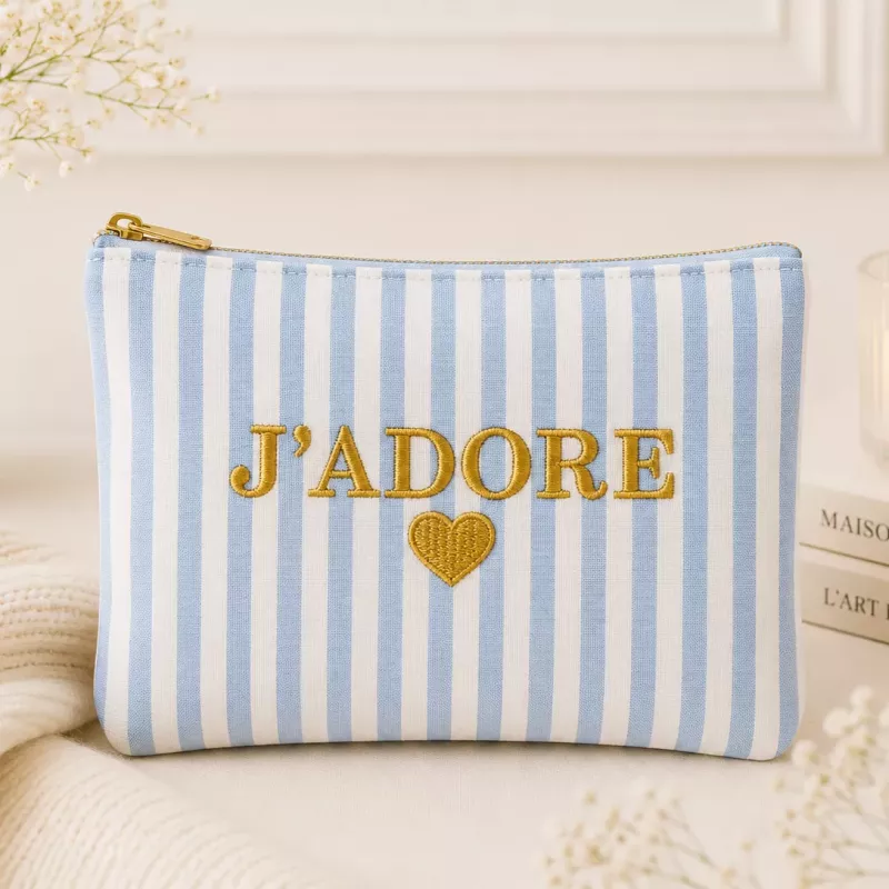 Pochette à rayures J’ADORE