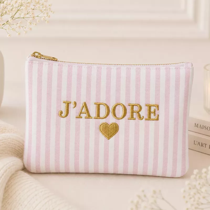 Pochette à rayures J’ADORE