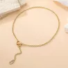 Collier doré motif luxe acier inoxydable et strass