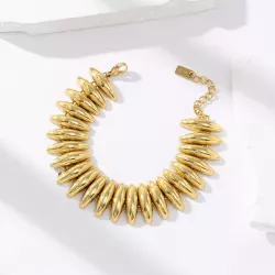 Bracelet doré maillons ovales en acier inoxydable