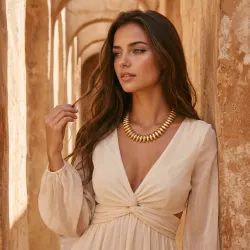 Collier doré maillons ovales en acier inoxydable