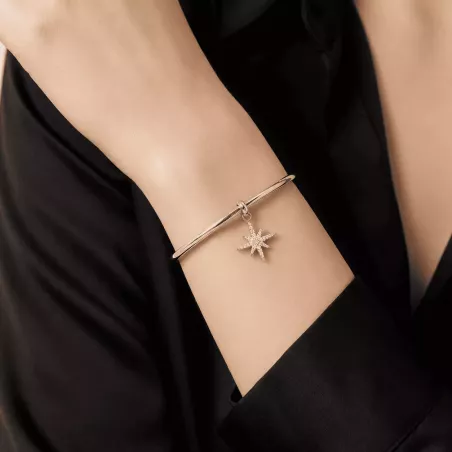 Jonc acier étoile avec strass
