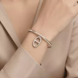 Jonc motif luxe en acier inoxydable