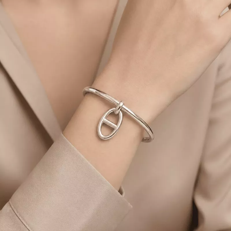 Jonc motif luxe en acier inoxydable