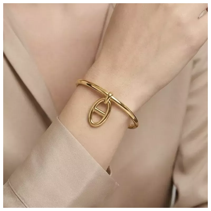 Jonc motif luxe en acier inoxydable