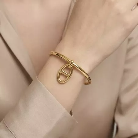Jonc motif luxe en acier inoxydable