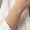 Bracelet trèfle avec strass motif luxe