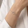 Bracelet trèfle avec strass motif luxe
