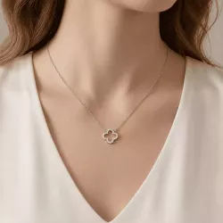 Collier trèfle avec strass motif luxe