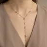 Collier Y luxe avec strass