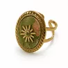 Bague Soleil en Acier Inoxydable – Cabochon Pierre Naturelle
