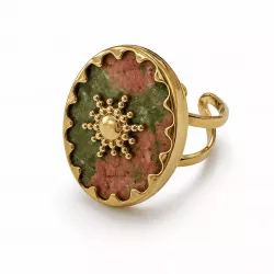 Bague Soleil Bohème en Acier Inoxydable – Pierre Naturelle