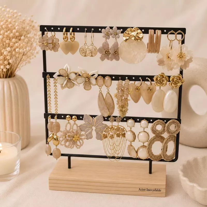 Pack de 18 boucles d'oreilles acier - NUDE