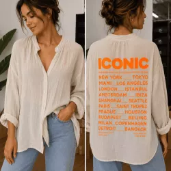 Chemise ICONIC oversize femme 100% coton