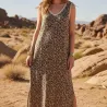 Robe Longue Femme Imprimée Léopard ou Zèbre Lurex | Taille Unique