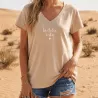 T-shirt Femme La Dolce Vita Délavé | Col V Coton Stretch
