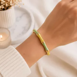 Bracelet jonc coloré effet bambou