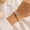 Bracelet jonc coloré effet bambou