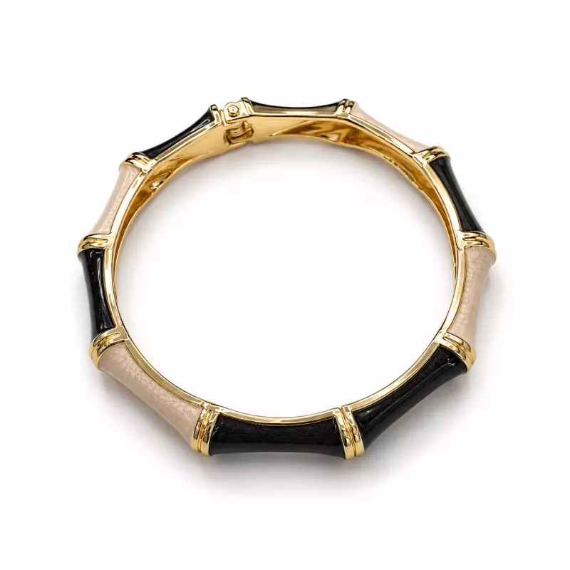 Bracelet jonc coloré effet bambou