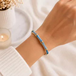 Bracelet jonc coloré effet bambou