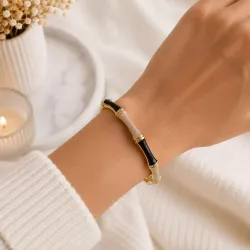 Bracelet jonc coloré effet bambou