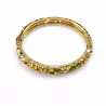 Bracelet jonc doré en émail fleuri avec strass