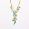 Collier Bohème Charms Turquoise Acier Inoxydable Doré