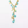 Collier Bohème Charms Turquoise en Acier – Croix & Cœur