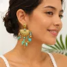 Boucles d'Oreilles Bohème Marine Turquoise Acier Inoxydable