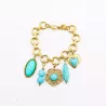 Bracelet Bohème Chic Turquoise Acier Inoxydable Doré
