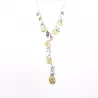 Collier Y acier inoxydable pampilles céramique dorée