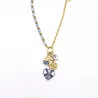 Collier asymétrique cœur céramique acier doré chic