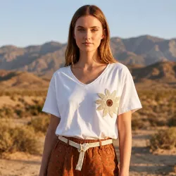 T-shirt Femme Fleur Bohème