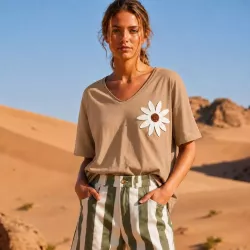 T-shirt Femme Fleur Bohème