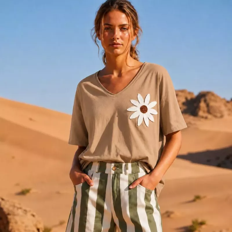 T-shirt Femme Fleur Bohème