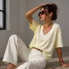 T-shirt Femme Oversize Col V – Taille Unique