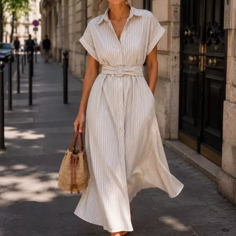 Pack de 2 robes chemises longues rayées