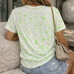 T-shirt Imprimé Taches Fluo