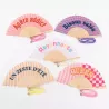 Pack de 18 éventails colorés avec messages fun – cadeau original