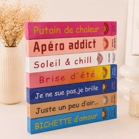 Pack de 18 éventails colorés avec messages fun – cadeau original