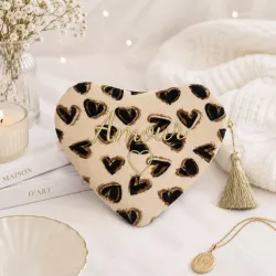 Pochette cœur message Amour doré