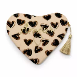 Pochette cœur message Amour doré