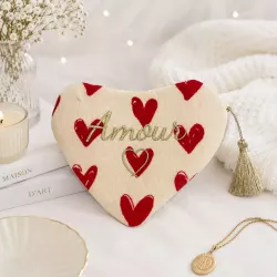 Pochette cœur message Amour doré