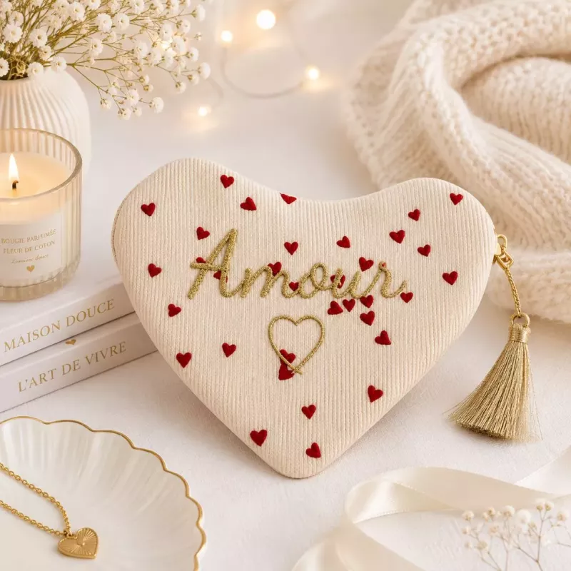 Pochette Cœur Amour et Cœurs Rouges