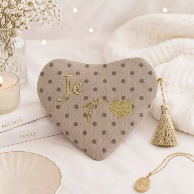 Pochette Cœur Je T’♥ à Pois