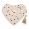 Pochette Cœur Je T’♥ Beige à Petits Cœurs